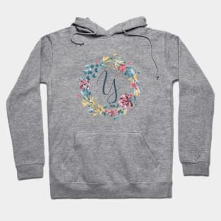 Floral Monogram Y Colorful Full Blooms Hoodie